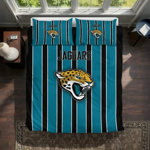 Jacksonville Jaguars Stripe Style Bedding Set Best Selling