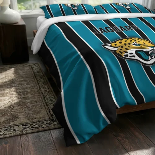 Jacksonville Jaguars Stripe Style Bedding Set Fashion Forward