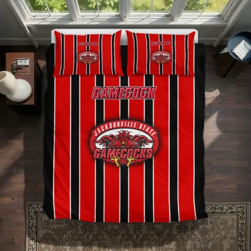 Jacksonville State Gamecocks Stripe Style Bedding Set Best Selling