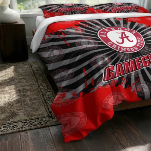 Jacksonville State Gamecocks Sunburst Splatter Bedding Set Fashion Forward
