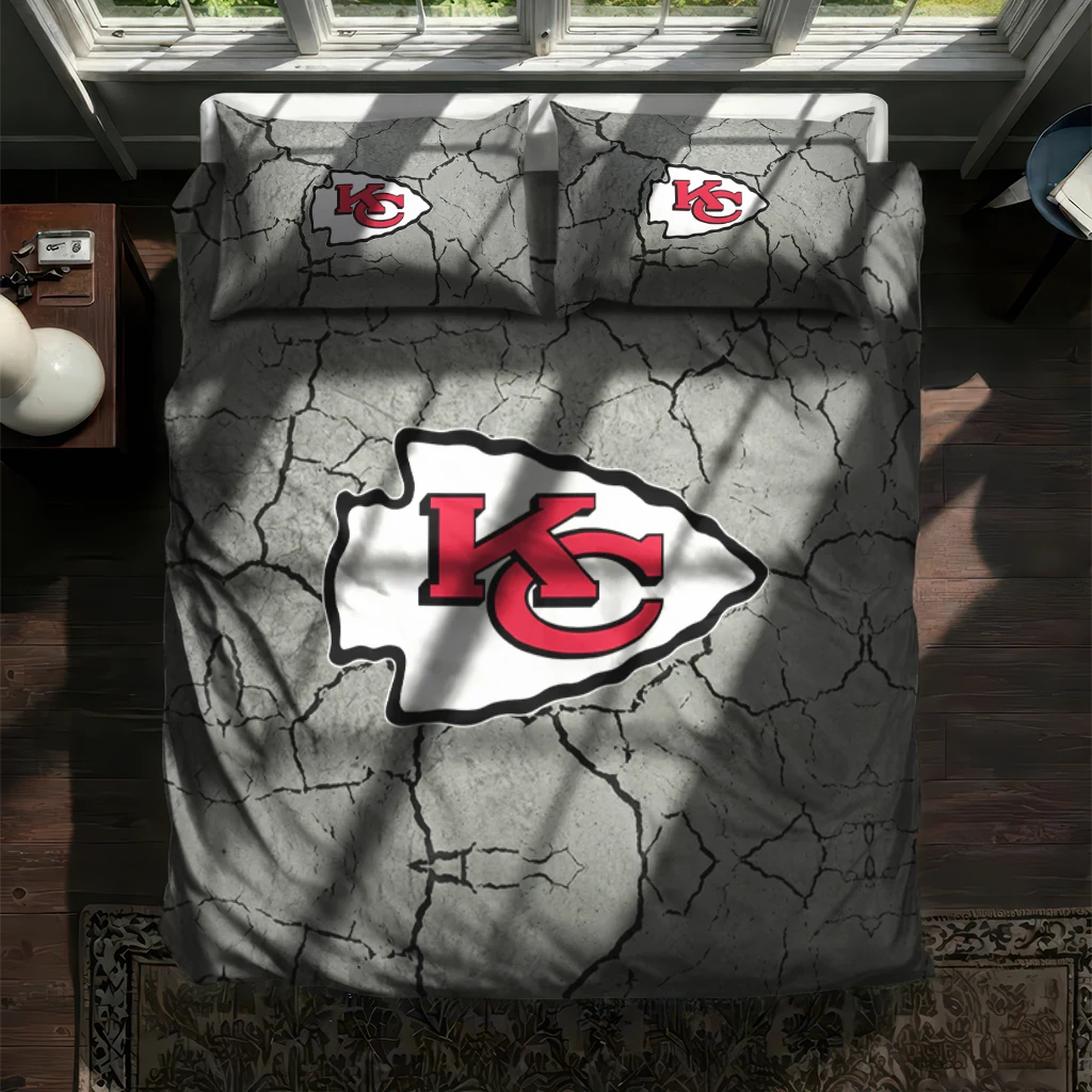 Kansas City Chiefs Cracked Texture Bedding Set New Arrival Kansas City Chiefs Cracked Texture Bedding Set New Arrival