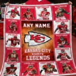 Kansas City Chiefs Quilt Blanket Legends Red White