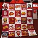 Kansas City Chiefs Quilt Blanket - Patchwork Logo Red White 1 Kansas City Chiefs Quilt Blanket Patchwork Logo Red White