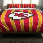 Kansas City Chiefs Stripe Style Bedding Set Best Selling