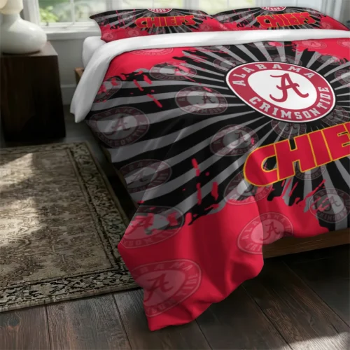 Kansas City Chiefs Sunburst Splatter Bedding Set Fashion Forward