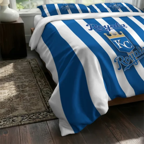 Kansas City Royals Stripe Style Bedding Set Fashion Forward