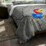 Kansas Jayhawks Cracked Texture Bedding Set Best Selling