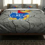 Kansas Jayhawks Cracked Texture Bedding Set Best Selling