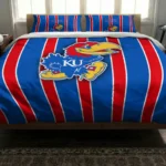 Kansas Jayhawks Stripe Style Bedding Set Best Selling