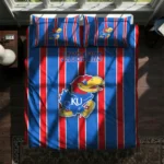 Kansas Jayhawks Stripe Style Bedding Set Best Selling