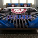 Kansas Jayhawks Sunburst Splatter Bedding Set Best Selling