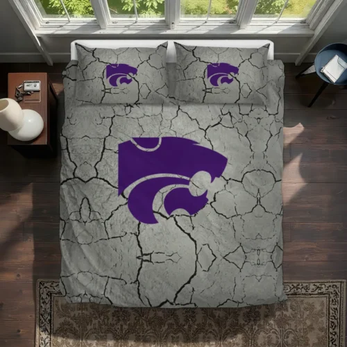 Kansas State Wildcats Cracked Texture Bedding Set Best Selling