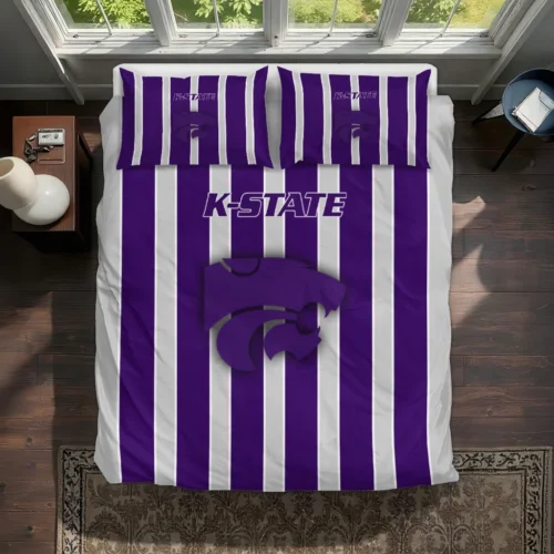 Kansas State Wildcats Stripe Style Bedding Set Best Selling