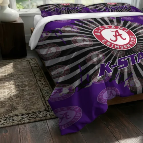 Kansas State Wildcats Sunburst Splatter Bedding Set Fashion Forward