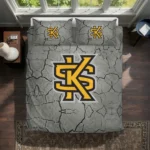 Kennesaw State Owls Cracked Texture Bedding Set Best Selling