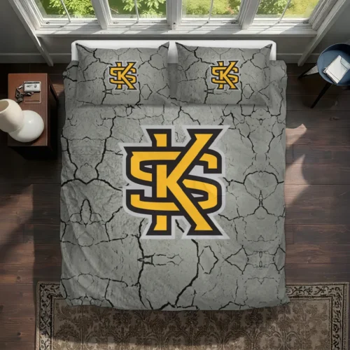 Kennesaw State Owls Cracked Texture Bedding Set Best Selling