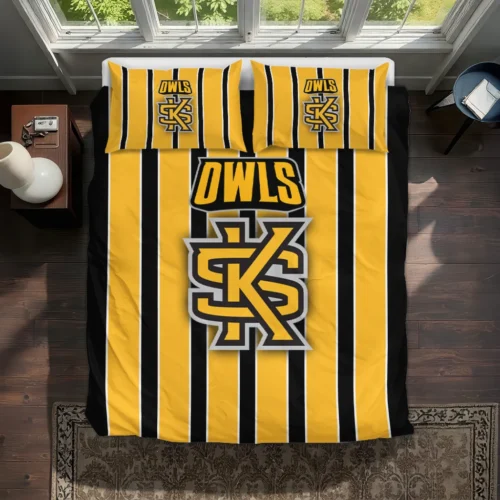 Kennesaw State Owls Stripe Style Bedding Set Best Selling