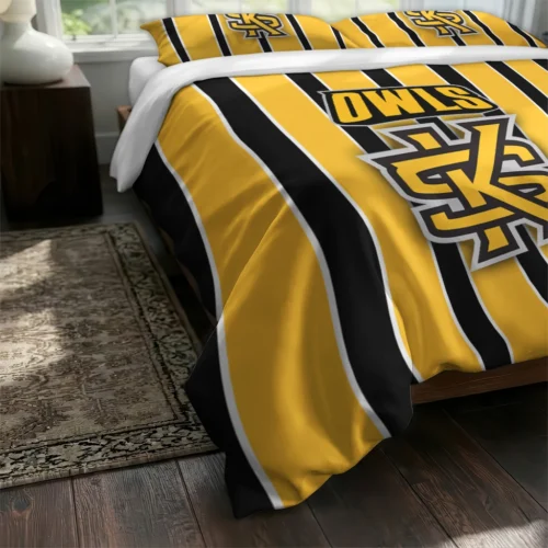 Kennesaw State Owls Stripe Style Bedding Set Fashion Forward