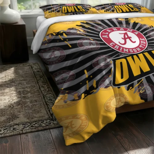 Kennesaw State Owls Sunburst Splatter Bedding Set Fashion Forward