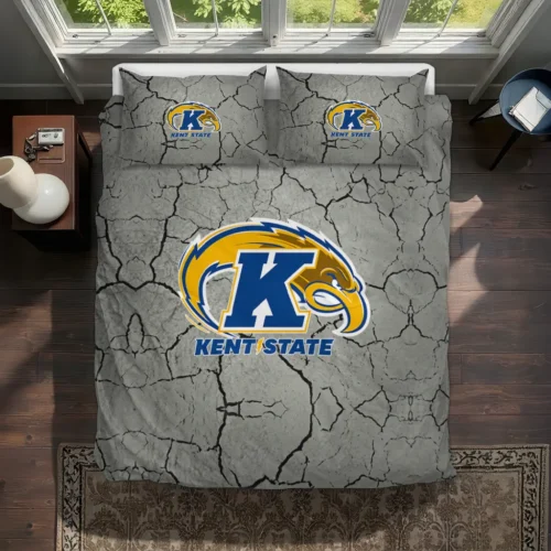 Kent State Golden Flashes Cracked Texture Bedding Set Best Selling