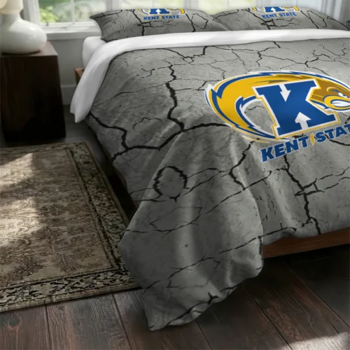 Kent State Golden Flashes Cracked Texture Bedding Set Fashion Forward