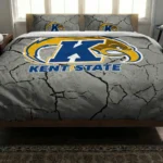 Kent State Golden Flashes Cracked Texture Bedding Set Best Selling