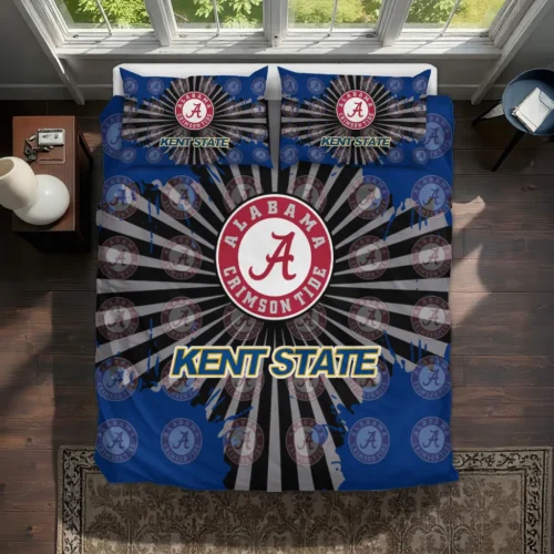 Kent State Golden Flashes Sunburst Splatter Bedding Set Best Selling