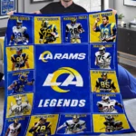 La Rams Quilt Blanket Legends Blue Yellow