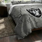 Las Vegas Raiders Cracked Texture Bedding Set Best Selling