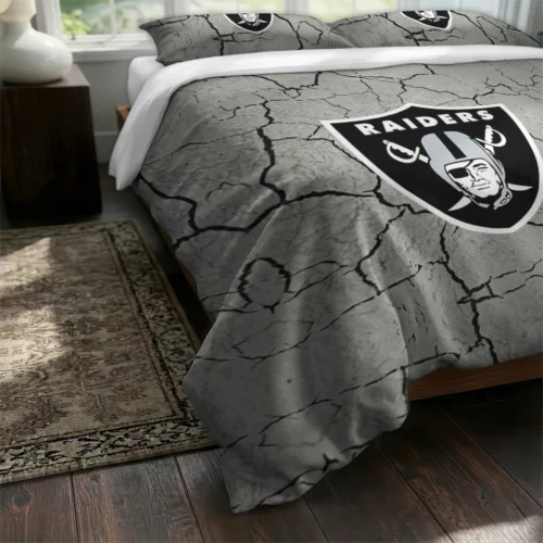 Las Vegas Raiders Cracked Texture Bedding Set Fashion Forward