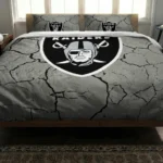 Las Vegas Raiders Cracked Texture Bedding Set Best Selling