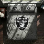 Las Vegas Raiders Cracked Texture Bedding Set Best Selling