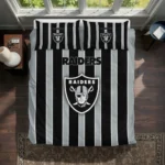 Las Vegas Raiders Stripe Style Bedding Set Best Selling