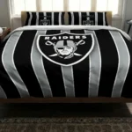 Las Vegas Raiders Stripe Style Bedding Set Best Selling