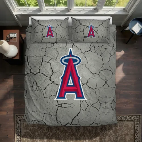 Los Angeles Angels Cracked Texture Bedding Set Best Selling