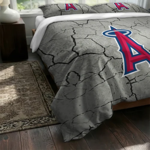 Los Angeles Angels Cracked Texture Bedding Set Fashion Forward