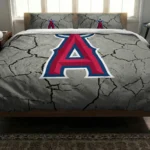 Los Angeles Angels Cracked Texture Bedding Set Best Selling