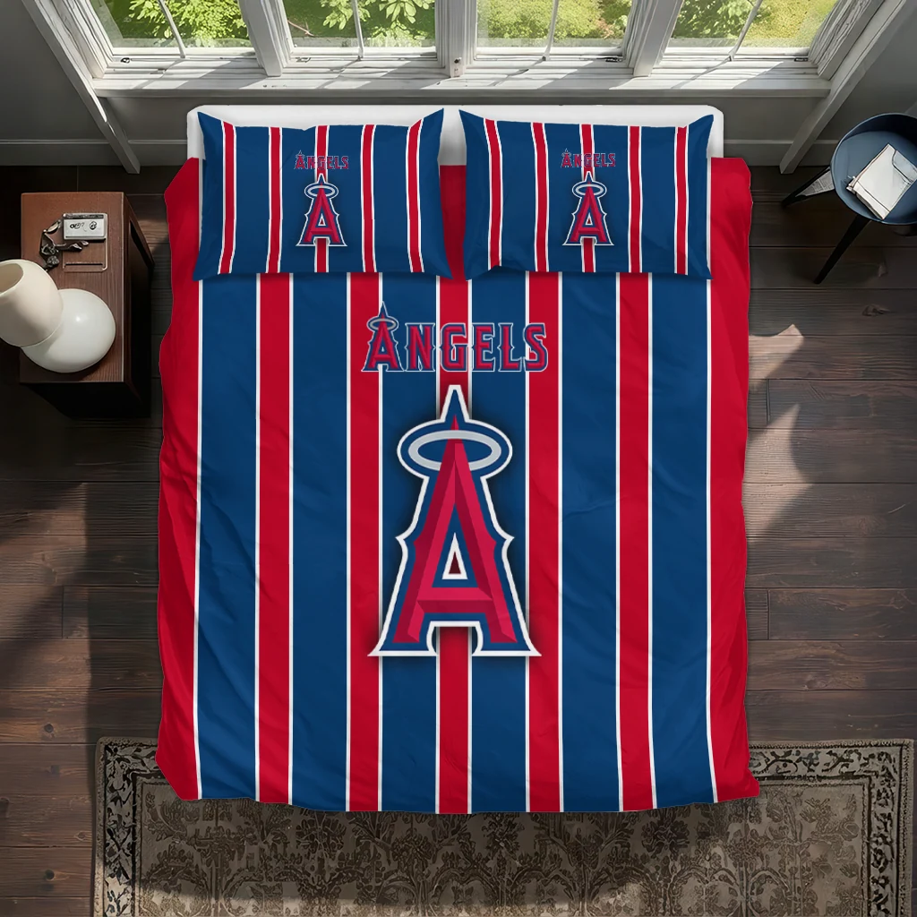 Los Angeles Angels Stripe Style Bedding Set Best Selling Los Angeles Angels Stripe Style Bedding Set Best Selling