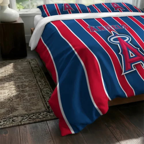 Los Angeles Angels Stripe Style Bedding Set Fashion Forward