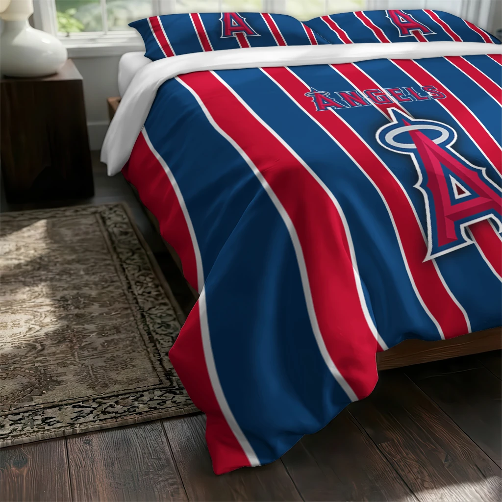 Los Angeles Angels Stripe Style Bedding Set Fashion Forward Los Angeles Angels Stripe Style Bedding Set Fashion Forward