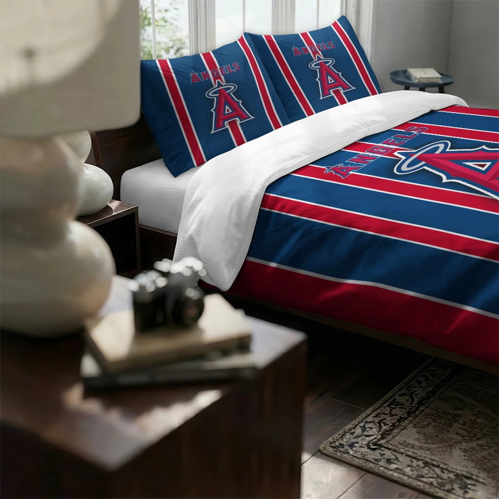 Los Angeles Angels Stripe Style Bedding Set High Quality Los Angeles Angels Stripe Style Bedding Set High Quality