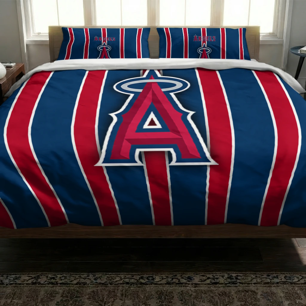 Los Angeles Angels Stripe Style Bedding Set Latest Model Los Angeles Angels Stripe Style Bedding Set Latest Model