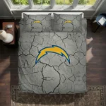 Los Angeles Chargers Cracked Texture Bedding Set Best Selling