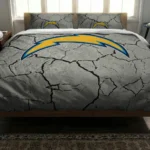 Los Angeles Chargers Cracked Texture Bedding Set Best Selling