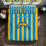 Los Angeles Chargers Stripe Style Bedding Set Best Selling