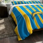 Los Angeles Chargers Stripe Style Bedding Set Best Selling