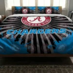 Los Angeles Chargers Sunburst Splatter Bedding Set Best Selling