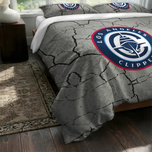 Los Angeles Clippers Cracked Texture Bedding Set Fashion Forward