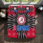 Los Angeles Clippers Sunburst Splatter Bedding Set Best Selling