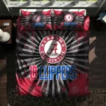 Los Angeles Clippers Sunburst Splatter Bedding Set Best Selling